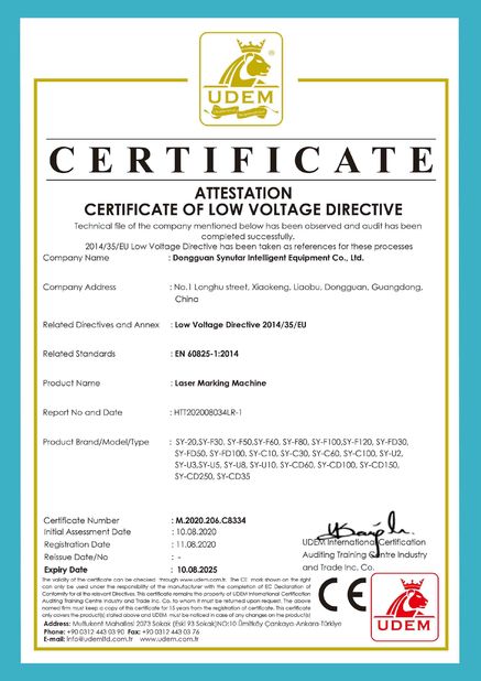 中国 Dongguan Synutar Intelligent Equipment Co., Ltd. 認証